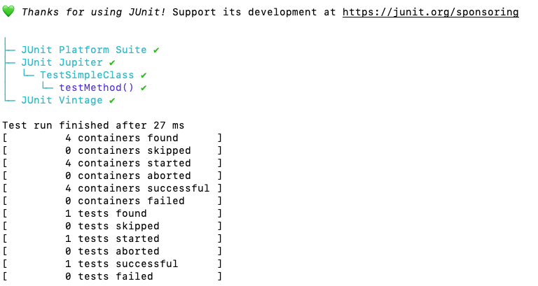 jUnit execute is successful.