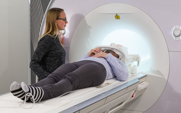 Student conducting research in York's MRI facility