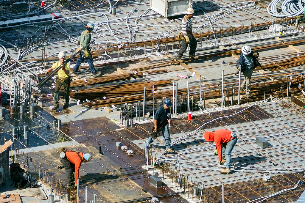 Workers on the site