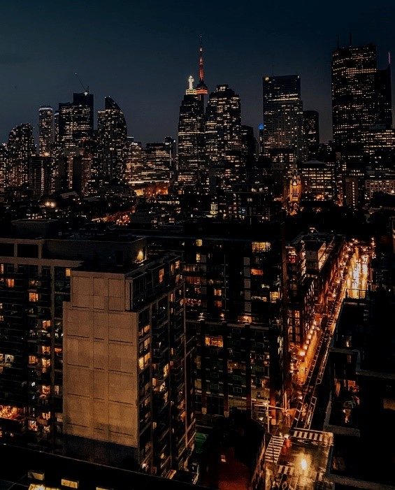 Night view of a city.