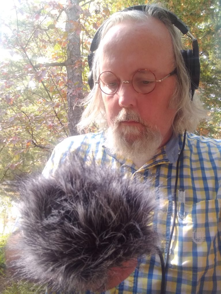 William Denton with his recording instruments