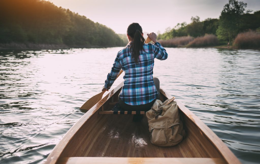 Photo of woman canoeing