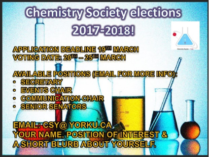 Chemistry Society Elections 2017-2018 poster