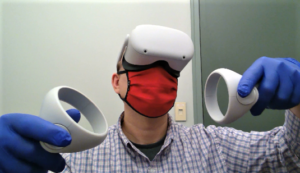 Kyle Belozerov wearing VR headset