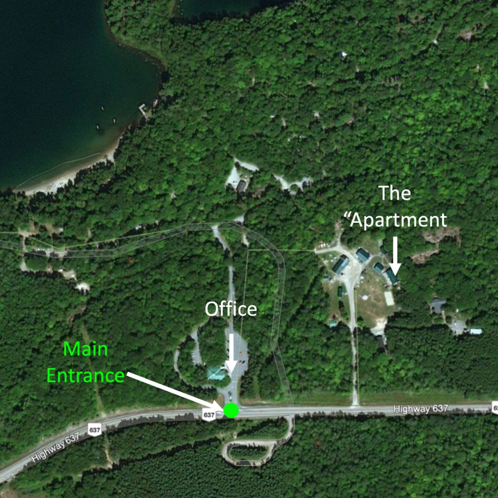 Map of the Killarney Park Main Entrance, Office, and The Apartment