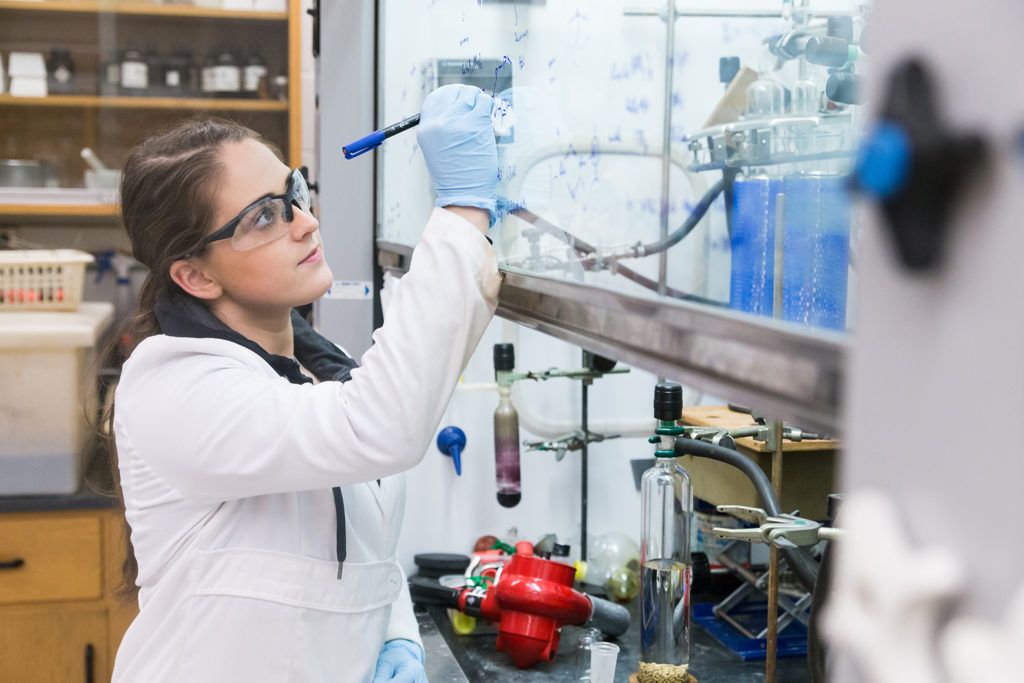 Female science student in lab