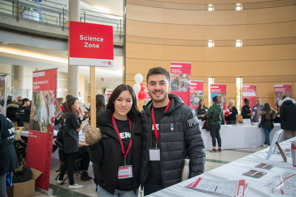 York science students at table on campus event.