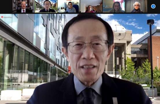 A screen shot of the launch meeting of the Faculty of Science Dean’s Special Advisory Board. Dean Rui Wang is pictured centre front.