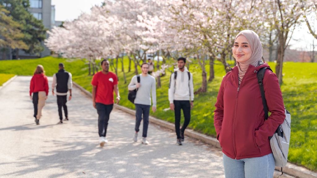 Students at the York University Keele Campus