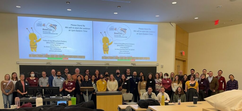 Bee researchers and professionals taking part in the in-person portion of BeeCon 2023. Photo by Laura Newburn