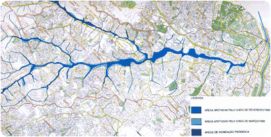 Flood areas of the Pirajussara Watershed