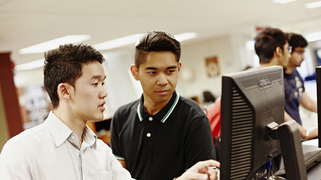 Students at computer