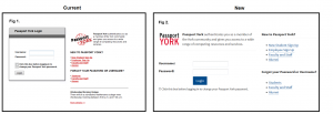 Screenshot of old and new PPY login screen