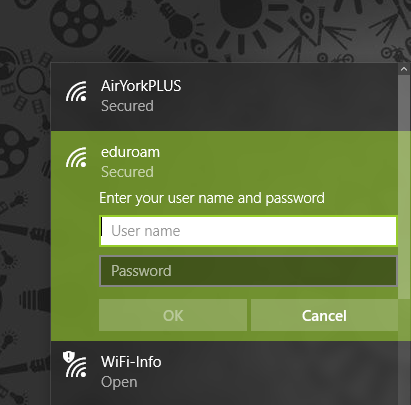 screenshot of popu-up requesting username and password