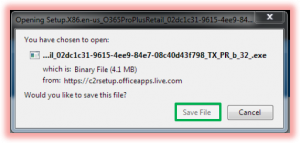 Screenshot of popup asking to save file