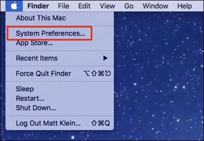 Screenshot of window showing System Preferences