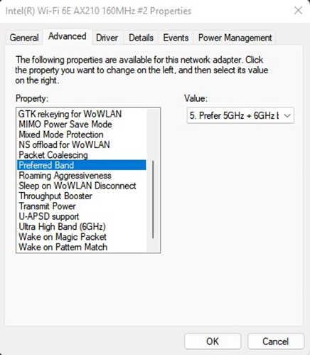 Wifi Preferred Band