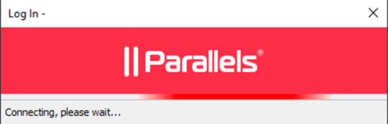 Parallels Client connection screen