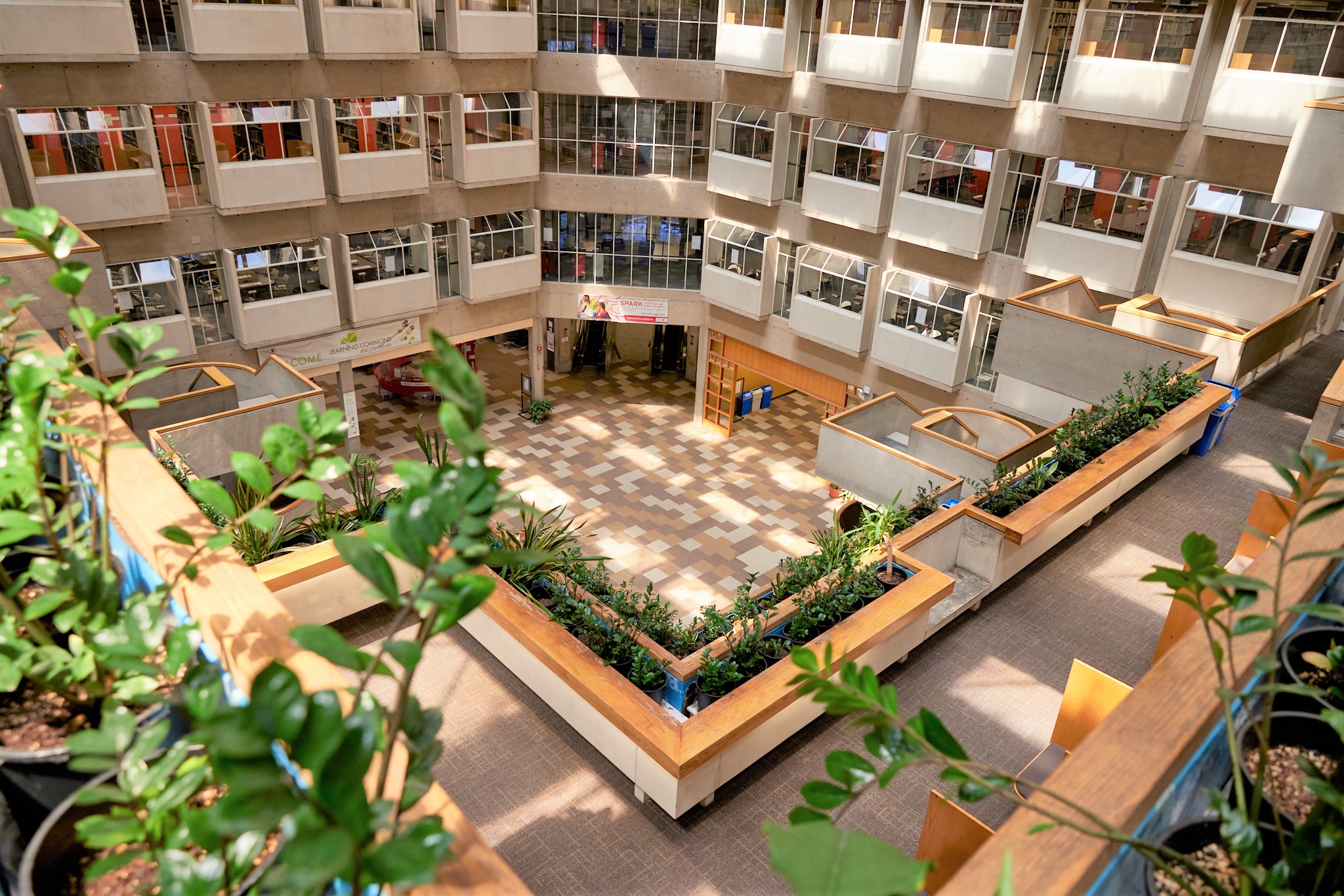 A photo of the interior of York University's Scott Library