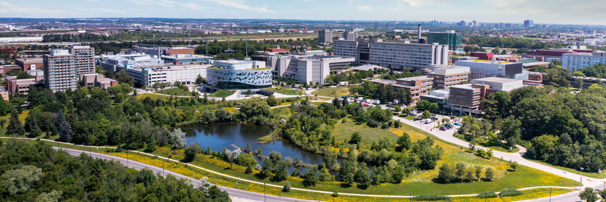 An aerial photo of York University's Keele Campus