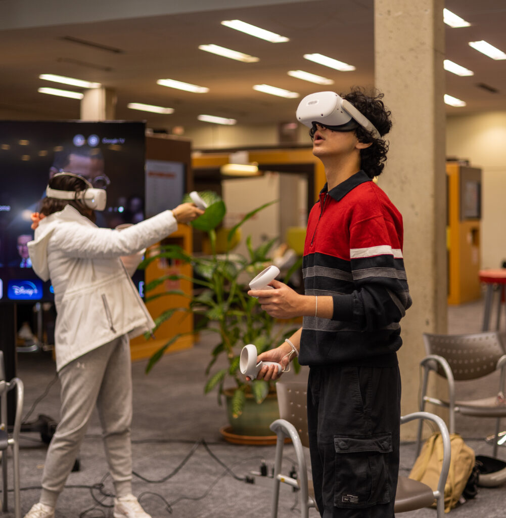 York University Libraries’ Making & Media Creation Lab has high tech equipment such as Meta Quest VR headsets available for students and staff to borrow. 