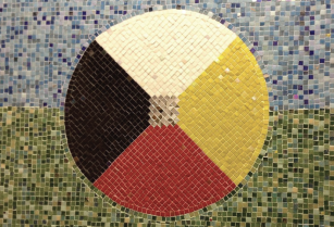 tile art depicting Indigenous Circle